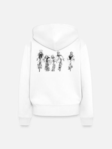 Rennen - Frauen Premium Bio Zip Hoodie - Weiß