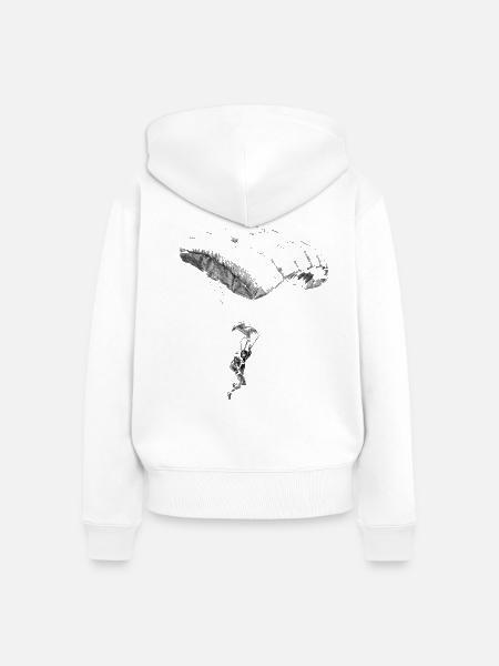 Fallschirmspringer - Frauen Premium Bio Zip Hoodie - Weiß