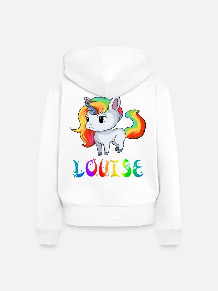 Einhorn Louise - Frauen Premium Bio Zip Hoodie - Weiß