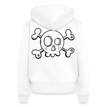 Lustiger Totenschädel - Totenkopf - Skull - Pirat - Frauen Premium Bio Zip Hoodie - Weiß - Hinten - AI Model Female 172 light (172cm)