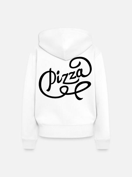 Pizza - Frauen Premium Bio Zip Hoodie - Weiß