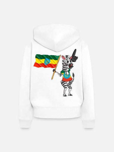 Äthiopier Zebra - Frauen Premium Bio Zip Hoodie - Weiß