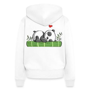 Panda ours rêves d'amour - Panda - Pandas - Comic - Sweat à capuche zippé Premium bio Femme - blanc - Dos - AI Model Female 172 light (172cm)