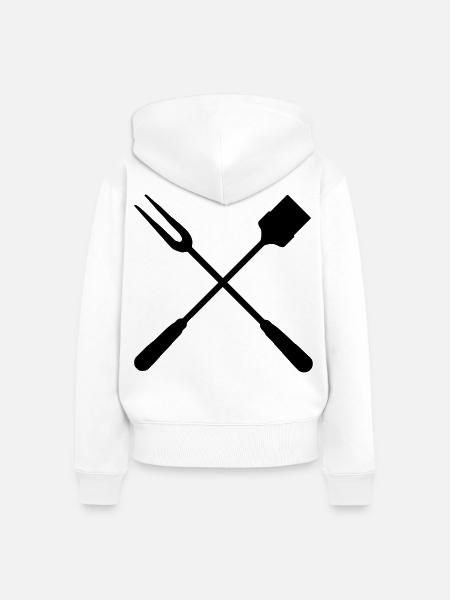 grillbesteck - Frauen Premium Bio Zip Hoodie - Weiß