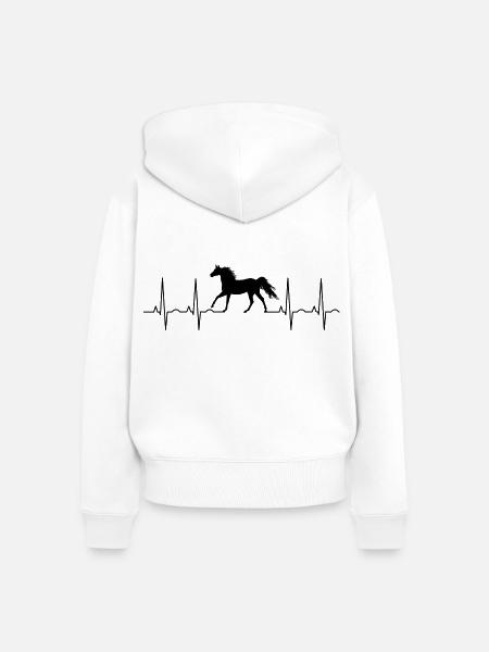 Pferde - Frauen Premium Bio Zip Hoodie - Weiß