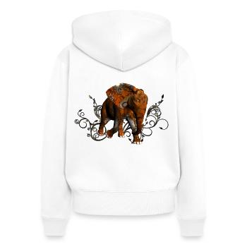 Atemberaubender Steampunk-Elefant - Frauen Premium Bio Zip Hoodie - Weiß - Hinten - AI Model Female 172 light (172cm)