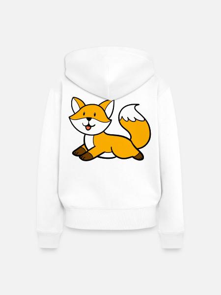 Liegender Fuchs - Frauen Premium Bio Zip Hoodie - Weiß