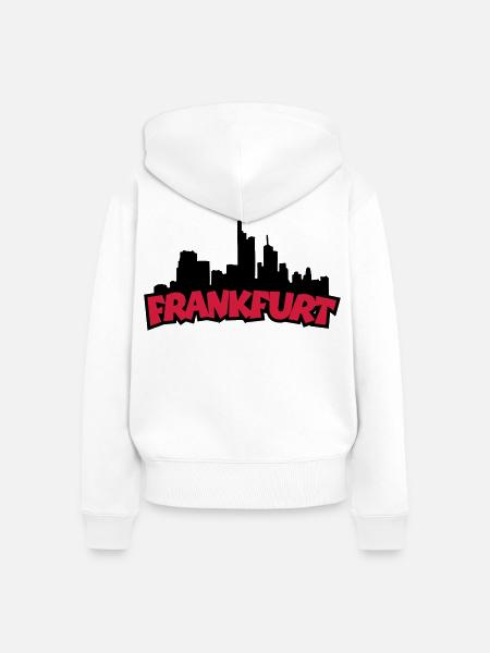 Frankfurt Skyline - Frauen Premium Bio Zip Hoodie - Weiß