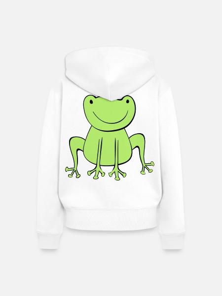 frosch - Frauen Premium Bio Zip Hoodie - Weiß