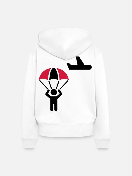 Fallschirmspringer - Frauen Premium Bio Zip Hoodie - Weiß