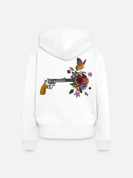 Die Friedenswaffe - Frauen Premium Bio Zip Hoodie - Weiß