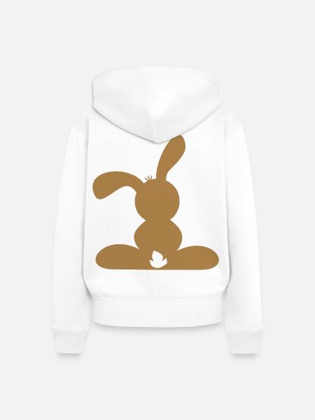 hase - Frauen Premium Bio Zip Hoodie - Weiß