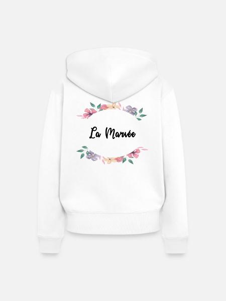 Blumenthema - Die Braut - Frauen Premium Bio Zip Hoodie - Weiß
