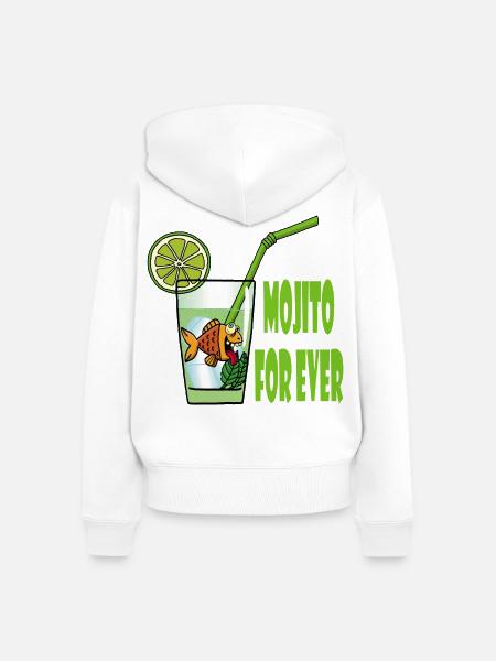Mojito und Goldfisch - Frauen Premium Bio Zip Hoodie - Weiß