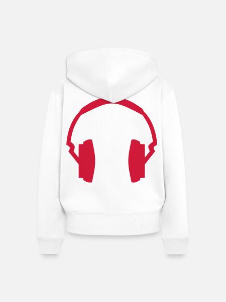 Kopfhörer - Frauen Premium Bio Zip Hoodie - Weiß