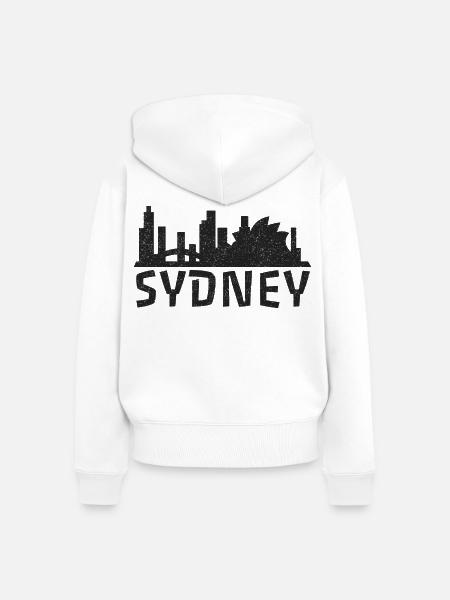 Sydney Skyline - Australien - Frauen Premium Bio Zip Hoodie - Weiß