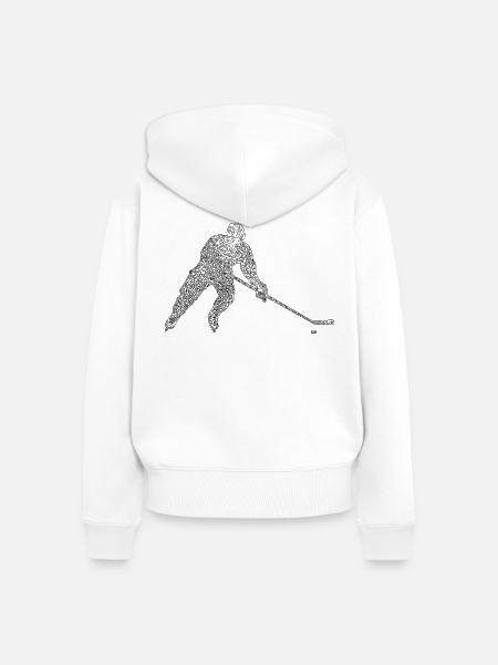 Hockey - Frauen Premium Bio Zip Hoodie - Weiß