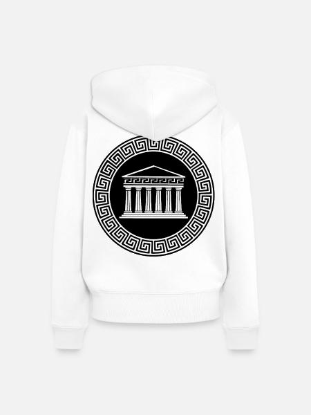 Antiker Tempel - Frauen Premium Bio Zip Hoodie - Weiß