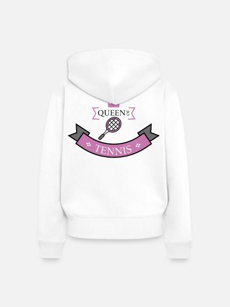 Tennis Queen - Frauen Premium Bio Zip Hoodie - Weiß