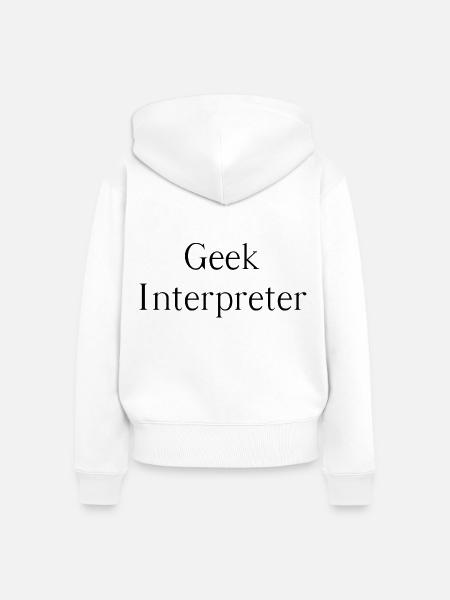 Geek interpreter - Frauen Premium Bio Zip Hoodie - Weiß