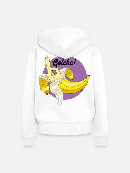Bananentrollmem - Frauen Premium Bio Zip Hoodie - Weiß