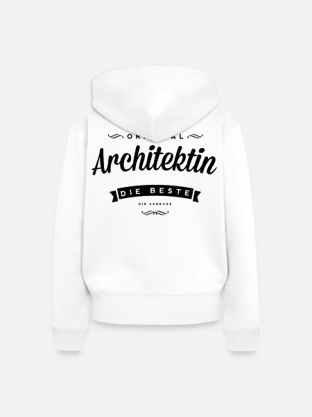 Architektin - Frauen Premium Bio Zip Hoodie - Weiß