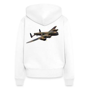 Avro Lancaster - Women's Premium Organic Zip Hoodie - white - Back - AI Model Female 172 light (172cm)