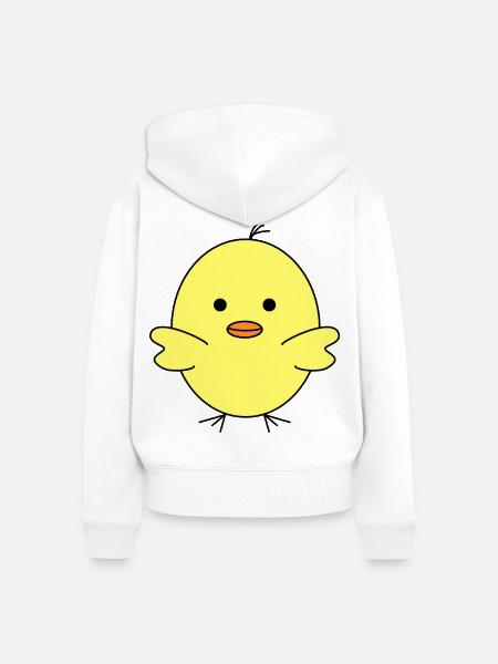 Gelbes Küken - Frauen Premium Bio Zip Hoodie - Weiß