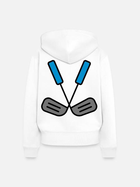 Golfschläger - Frauen Premium Bio Zip Hoodie - Weiß