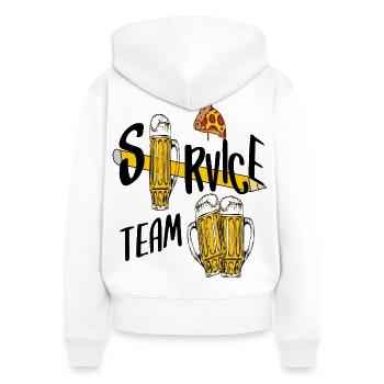 Service Team Bier - Frauen Premium Bio Zip Hoodie - Weiß - Hinten - AI Model Female 172 light (172cm)