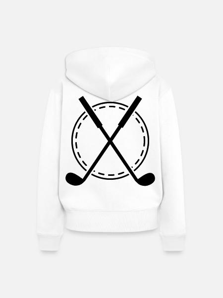 Golf Emblem - Frauen Premium Bio Zip Hoodie - Weiß