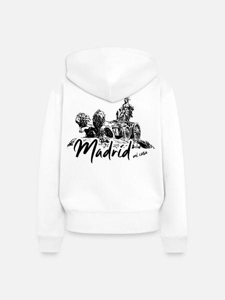 Madrid - Frauen Premium Bio Zip Hoodie - Weiß
