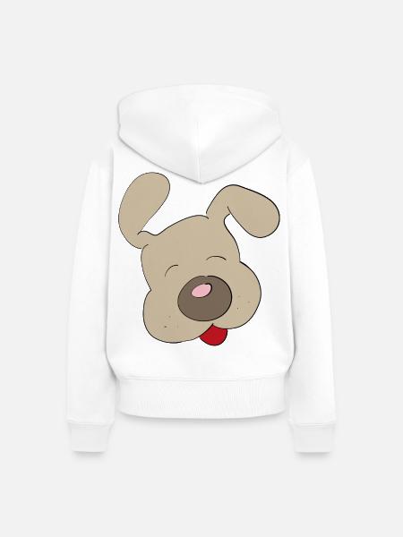 Hund - Frauen Premium Bio Zip Hoodie - Weiß