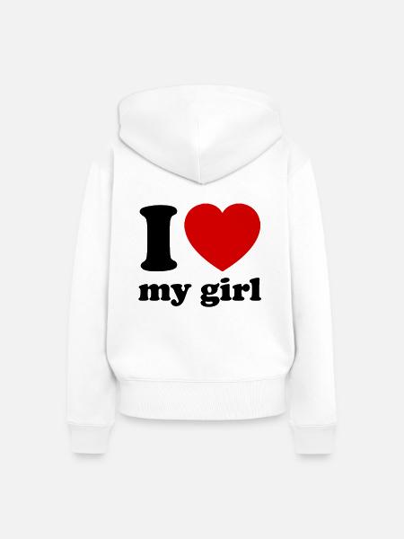 Freundin - Frauen Premium Bio Zip Hoodie - Weiß