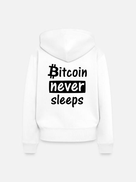 Bitcoin - Frauen Premium Bio Zip Hoodie - Weiß