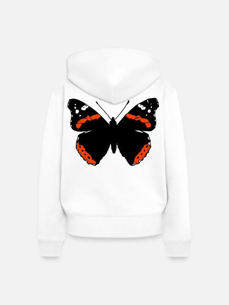 Admiral Schmetterling - Frauen Premium Bio Zip Hoodie - Weiß