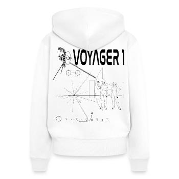 Voyager 1 2222222222220022 - Frauen Premium Bio Zip Hoodie - Weiß - Hinten - AI Model Female 172 light (172cm)