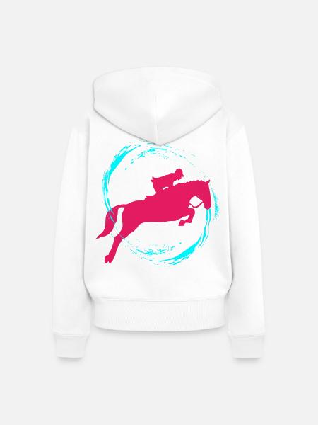 Reiten - Frauen Premium Bio Zip Hoodie - Weiß