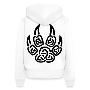 Schwarze Wikinger Wolfskrallen - Frauen Premium Bio Zip Hoodie - Weiß - Hinten - AI Model Female 172 light (172cm)