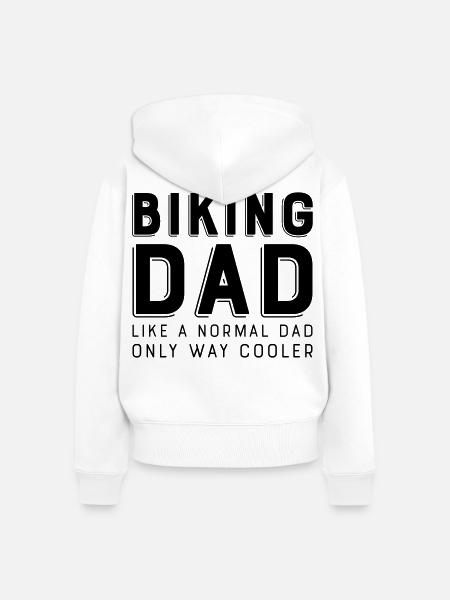 Biking Dad - Frauen Premium Bio Zip Hoodie - Weiß