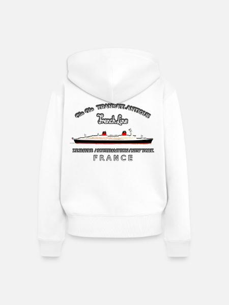 KREUZFAHRTSCHIFF FRANKREICH - Frauen Premium Bio Zip Hoodie - Weiß