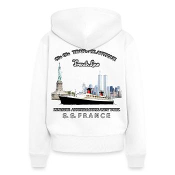 LINER FRANCE Louis RUNEMBERG © Adagp - Women's Premium Organic Zip Hoodie - white - Back - AI Model Female 172 light (172cm)