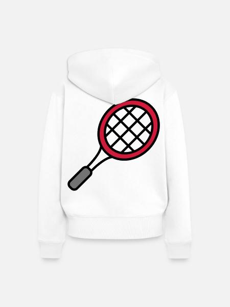 Tennisschläger - Frauen Premium Bio Zip Hoodie - Weiß
