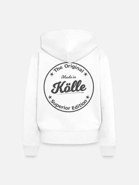 Made in Kölle - Frauen Premium Bio Zip Hoodie - Weiß