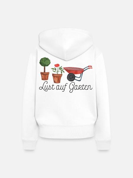 Lust auf Garten - Frauen Premium Bio Zip Hoodie - Weiß