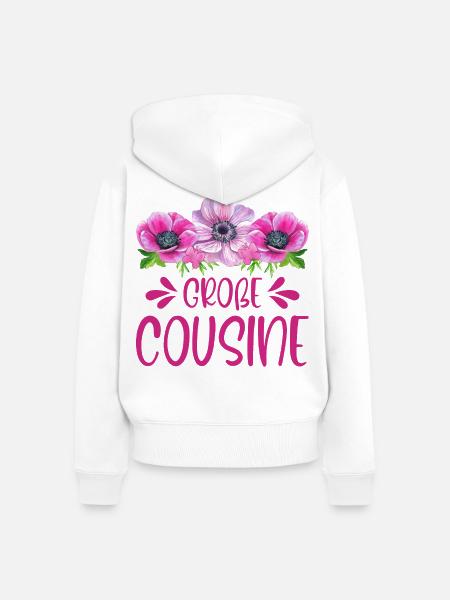 Große Cousine - Frauen Premium Bio Zip Hoodie - Weiß