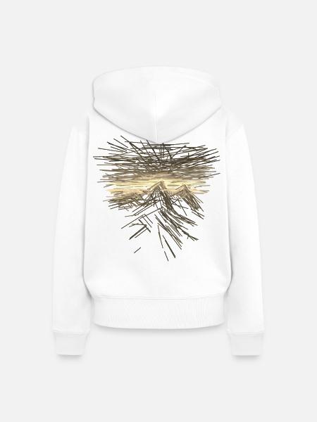 Berg abstrakt - Frauen Premium Bio Zip Hoodie - Weiß