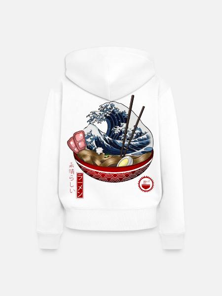 tolle Ramen - Frauen Premium Bio Zip Hoodie - Weiß