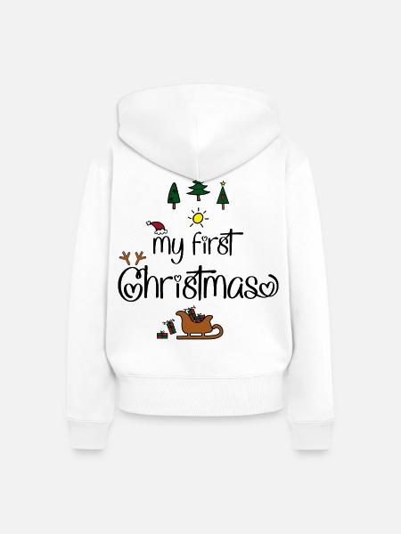 My first Christmas - Frauen Premium Bio Zip Hoodie - Weiß
