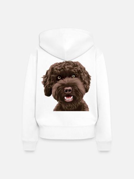 Doodle Dog Labradoodle - Frauen Premium Bio Zip Hoodie - Weiß
